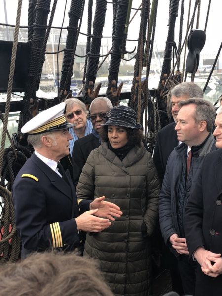 Inauguration du circuit avec le commandant Cariou et Michaelle Jean