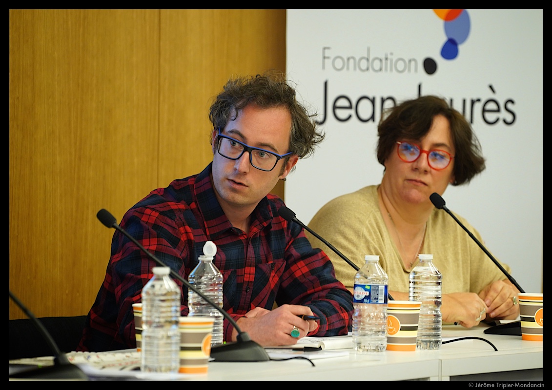 Juin (Charlie Hebdo) et Virginie Lepetit (Courrier International) – photo : Jérôme Tripier-Mondancin